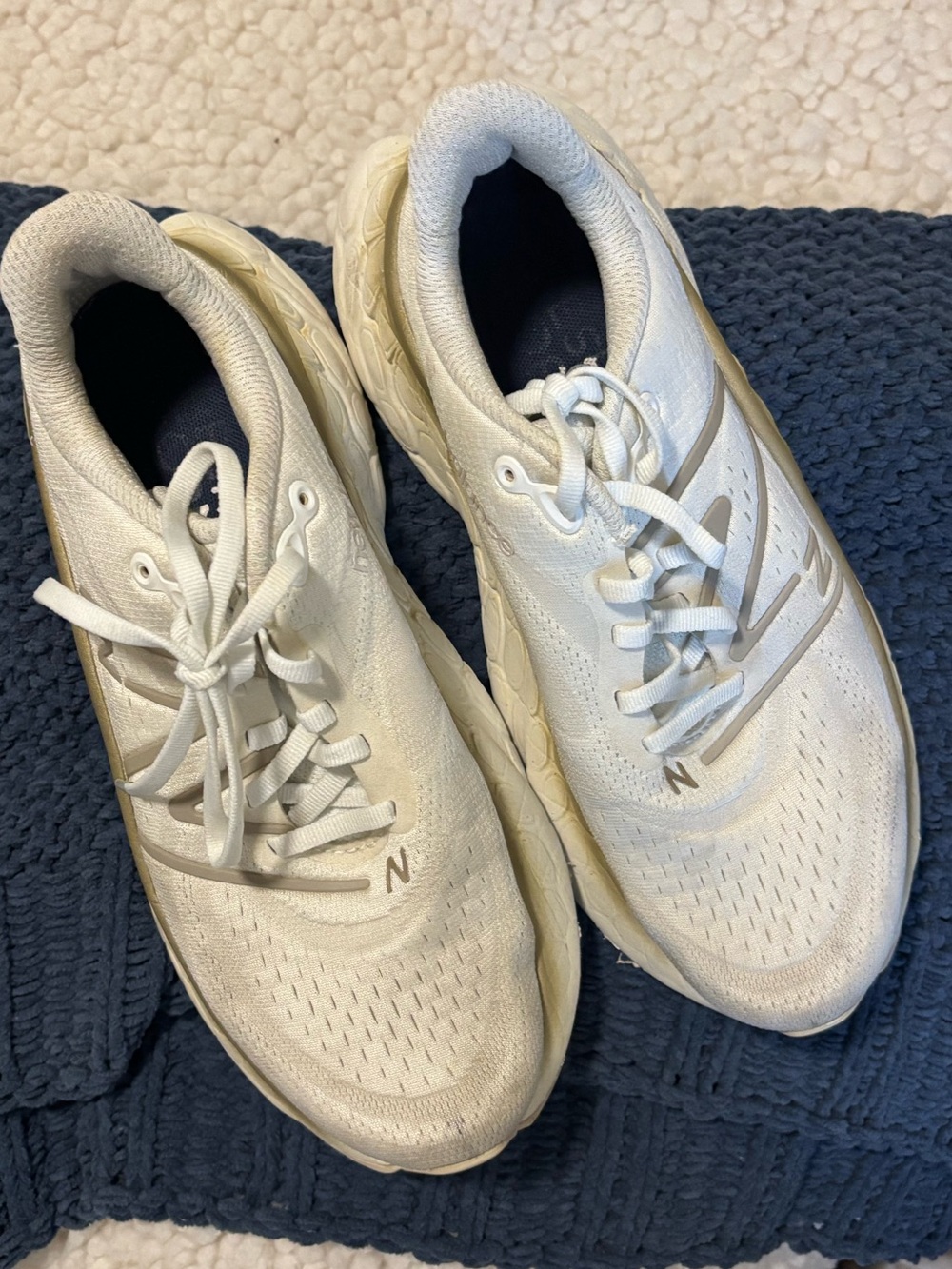 New Balance Women's Cream and White Running Sneakers